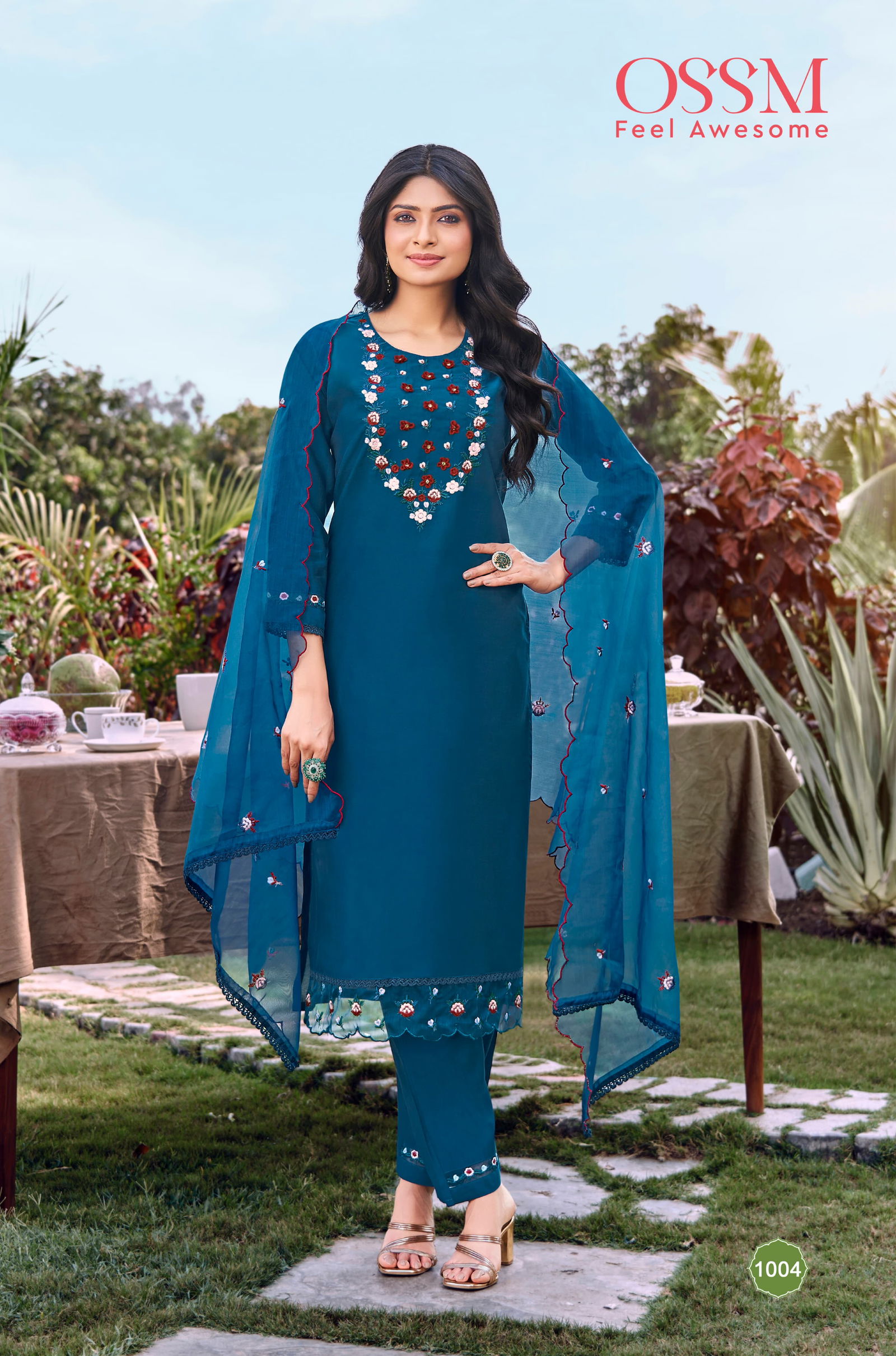 Mohey Vol 2 By Ossm Viscos Roman Silk Embroidery Kurti With Bottom Dupatta Wholesale Market In Surat
